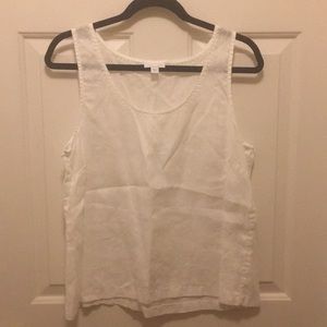 J Jill White Linen Tank Size M Eyelet Detail